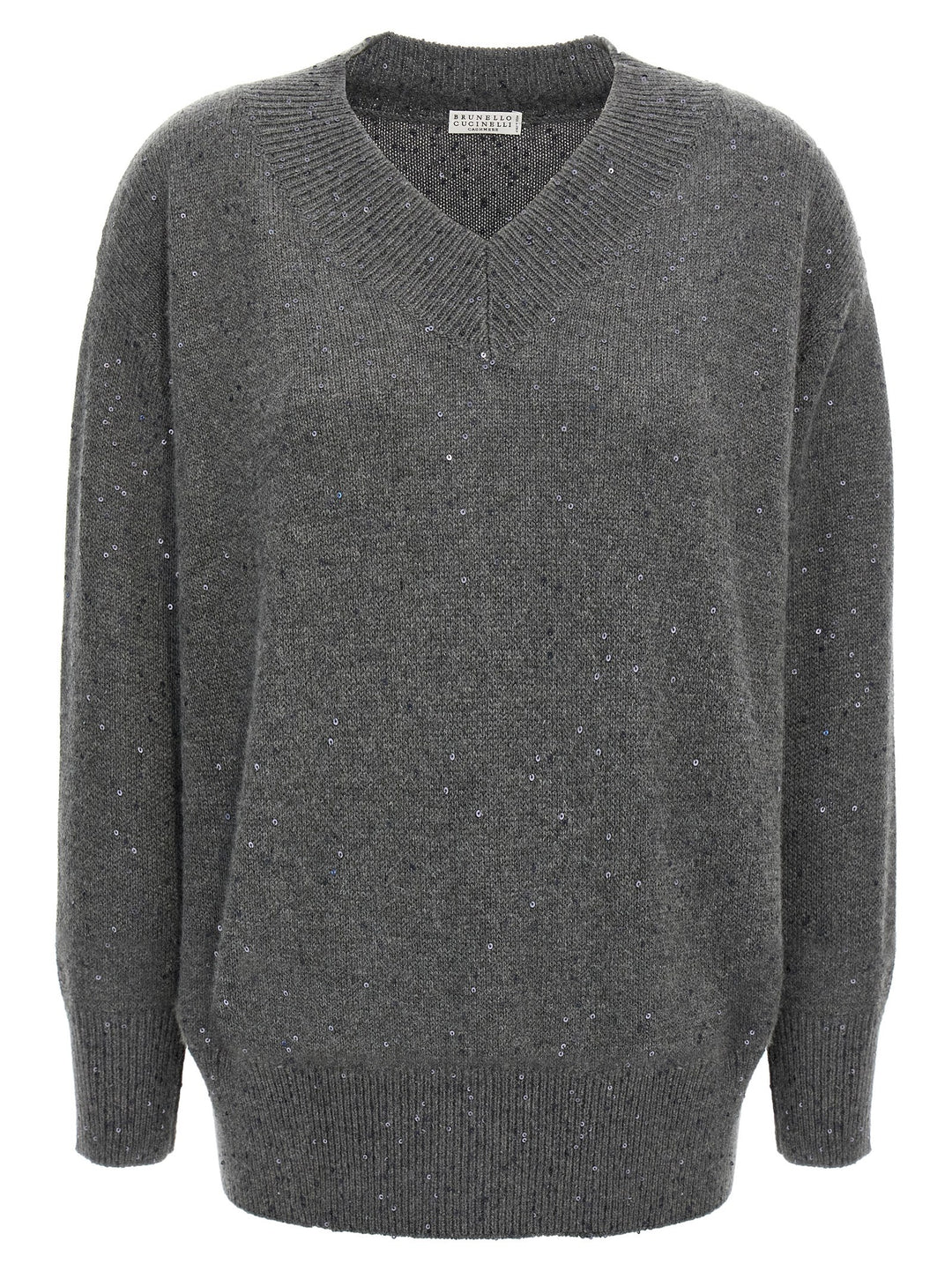 Brunello Cucinelli Sequin Sweater Sweaters and Cardigans - Gray | f8b779d391be7c6945a72ce8d7dfb54214bbcc17