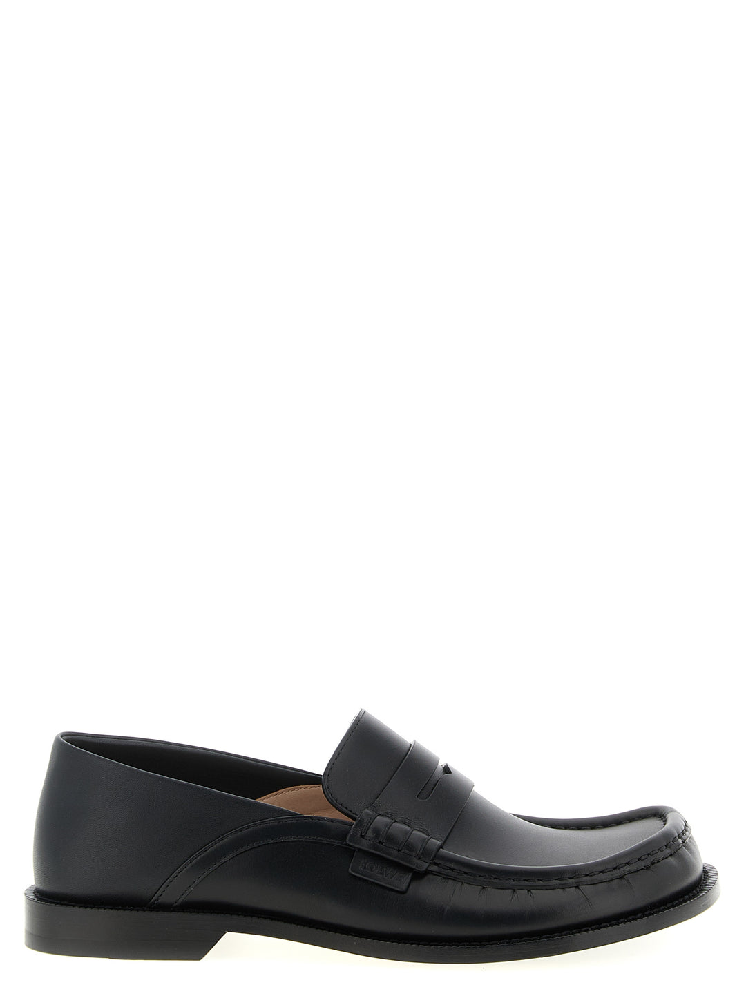 Loewe Campo Flap Back Loafers - Black | 1429239acec0018c0344929154e4eb00acc854a5