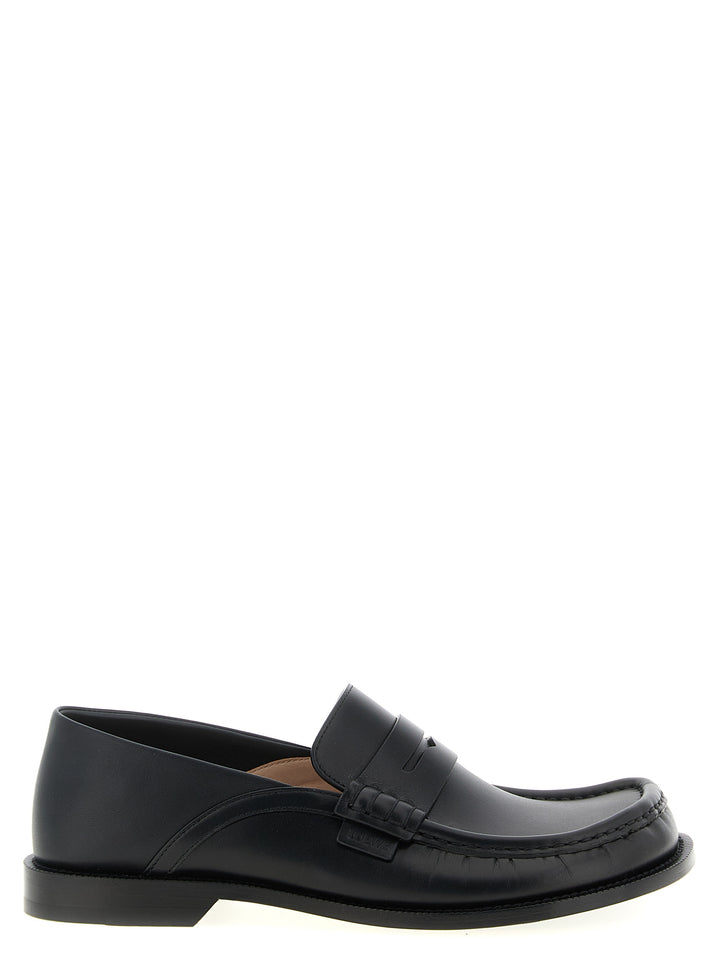 Loewe Campo Flap Back Loafers - Black | 1429239acec0018c0344929154e4eb00acc854a5