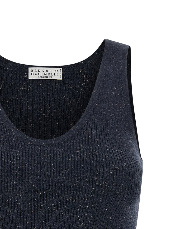 Brunello Cucinelli Sparkling Tops - Blue | 470942cb153aff582175bac776afb4b9843820f1