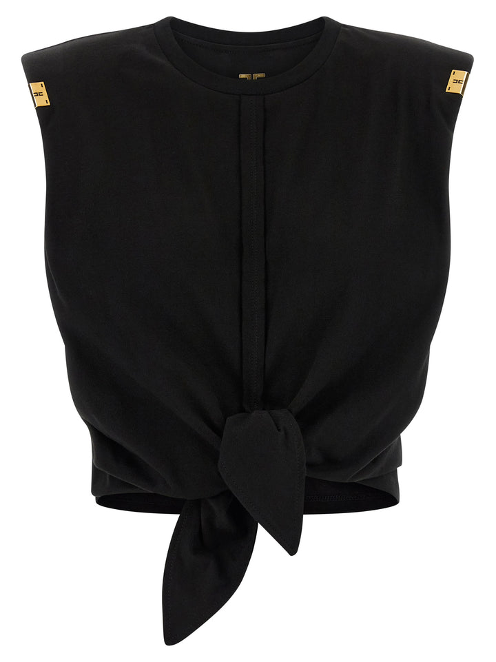 Elisabetta Franchi Knot T-shirt - Black | 3411859e42f97240a4ae88b5606b3b787917bd1e