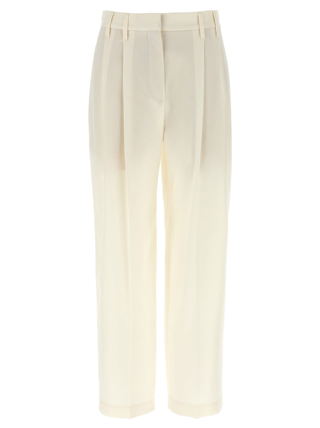 Brunello Cucinelli Pleat Pants - White | a79666f199a12bae825284f4e1220004d578a217