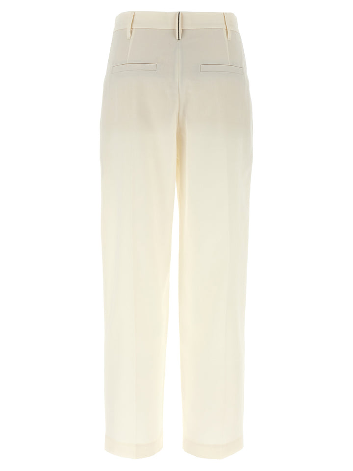 Brunello Cucinelli Pleat Pants - White | 503b901fa0ad5b5ae00c94e08b76c041e58e2385