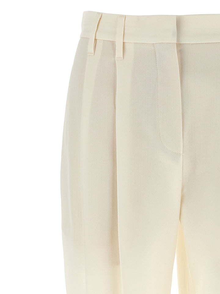 Brunello Cucinelli Pleat Pants - White | 73d0f172b20be4f4fcc0762f6e63a9d0fea50622