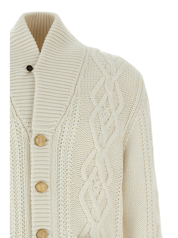Brunello Cucinelli Cashmere Cardigan Sweaters and Cardigans - White | 606fbe23b97424850328192efd3f50828a81762d