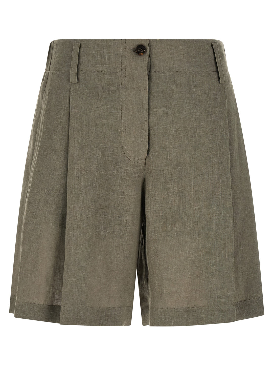 Brunello Cucinelli Linen Shorts Bermuda and Short - Green | def0824de1bbc84d0379344f697f73769eb97676