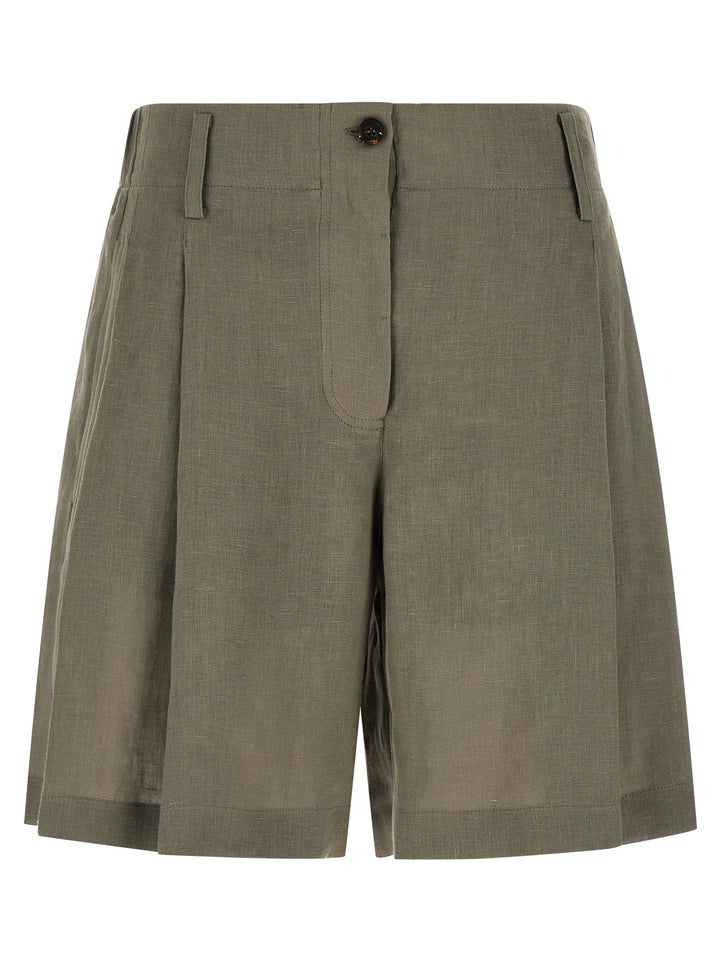 Brunello Cucinelli Linen Shorts Bermuda and Short - Green | def0824de1bbc84d0379344f697f73769eb97676