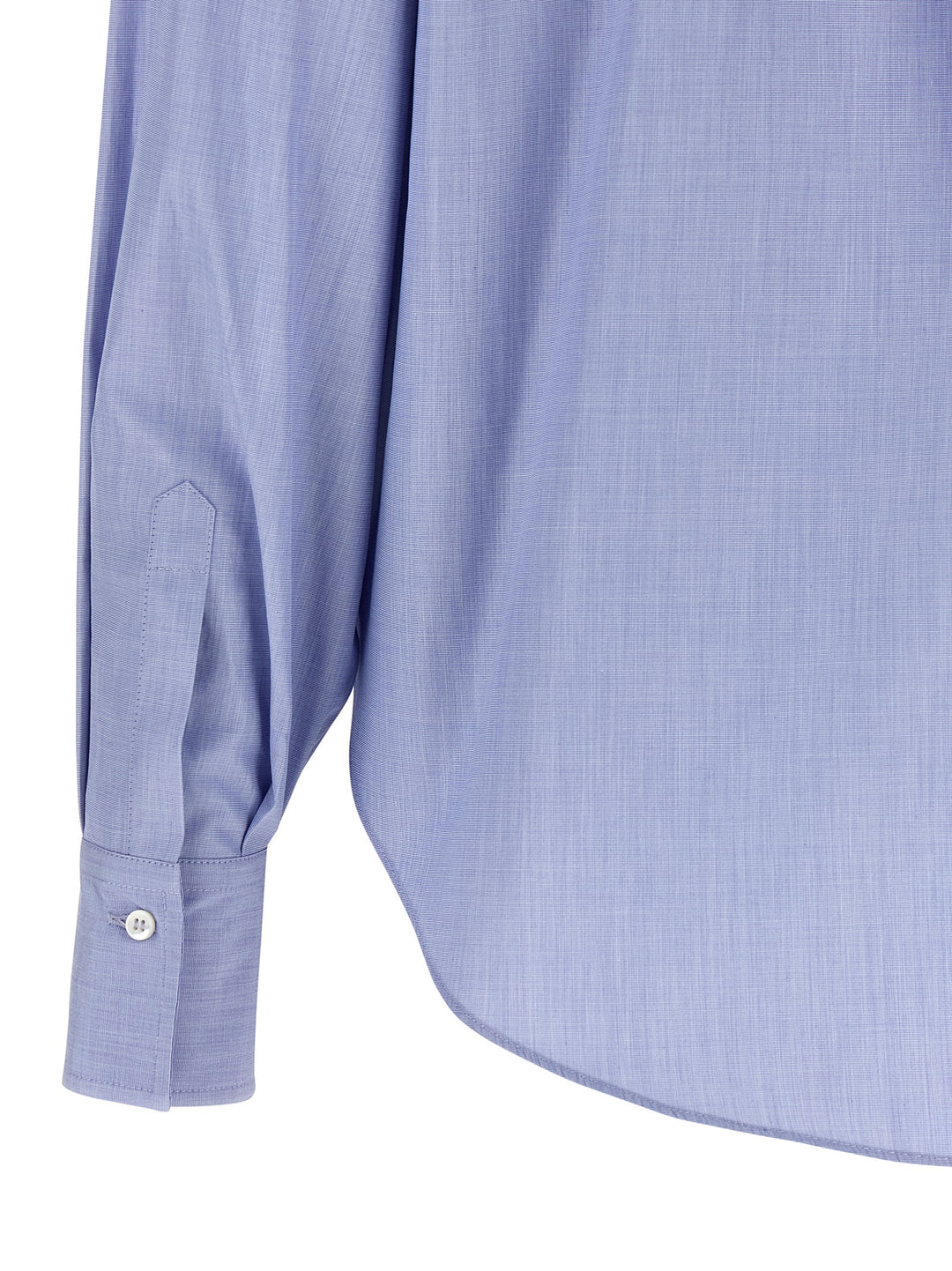 Brunello Cucinelli Shiny Collar Detail Shirt and Blouse - Light Blue | d11cedadeab25779813b7dfbee68f0dab4121ab1