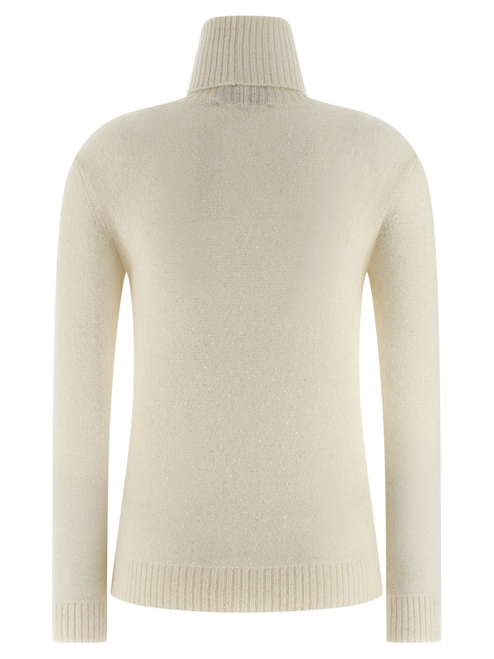 Fabiana Filippi Sequin Turtleneck Sweater Sweaters and Cardigans - White | 1509d39ffc078479c2b74cd48f33190f36484d77