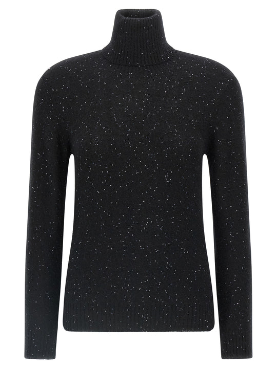 Sequin Turtleneck Sweater Sweaters And Cardigans Black