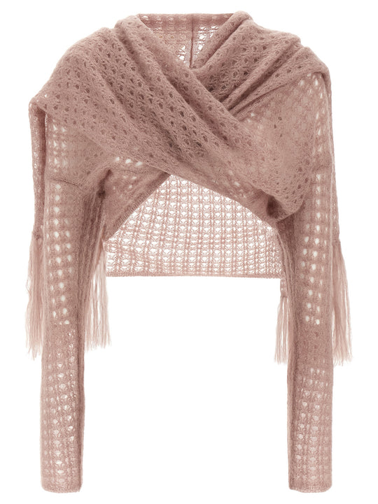 Scarf Cardigan Sweaters And Cardigans Pink