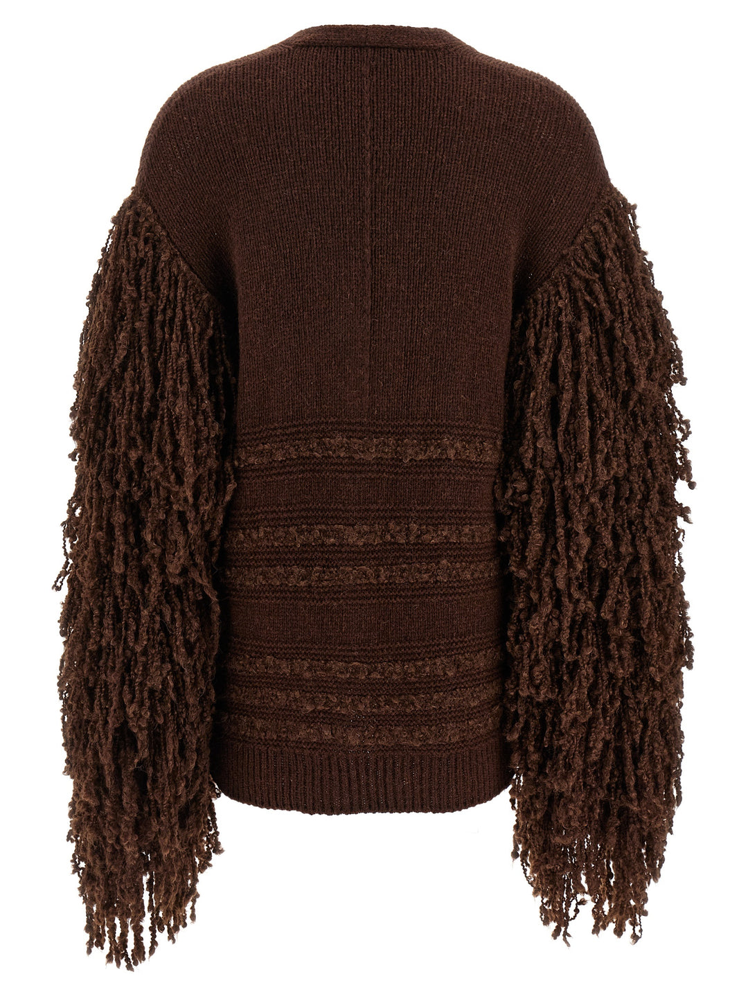 Fabiana Filippi Bouclé Fringed Cardigan Sweaters and Cardigans - Brown | 2194717b9cfc48b23c3008ca50b4674452e28e39
