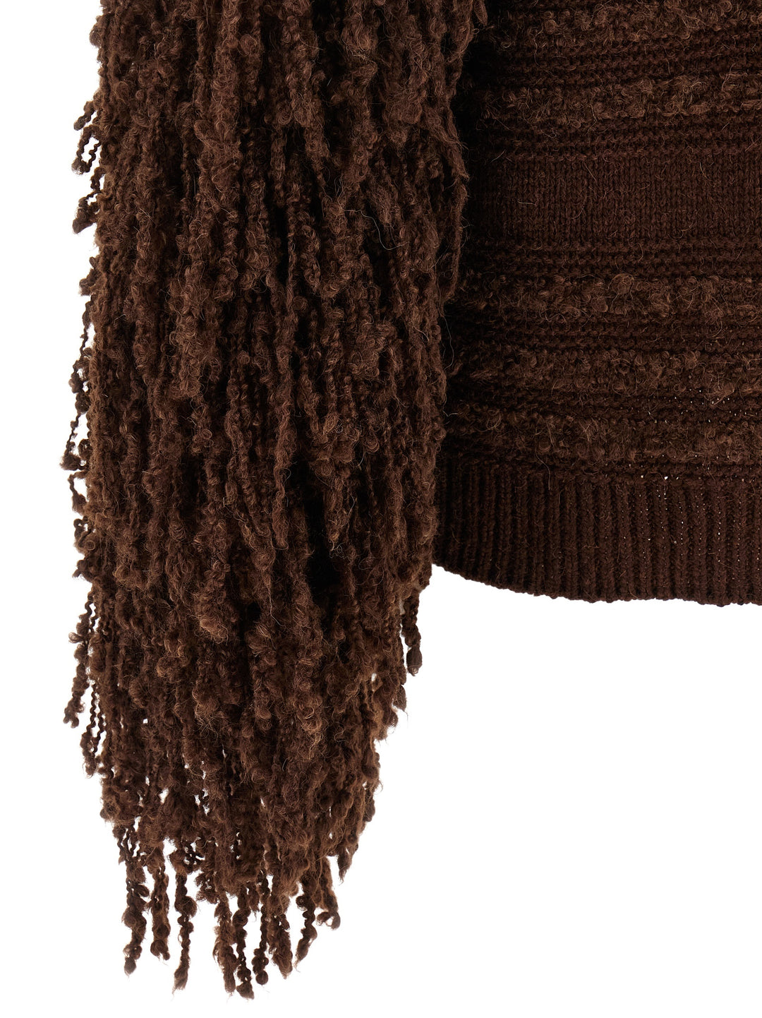 Fabiana Filippi Bouclé Fringed Cardigan Sweaters and Cardigans - Brown | a7696b81dcacf58b8da63d8241c729a544763d77