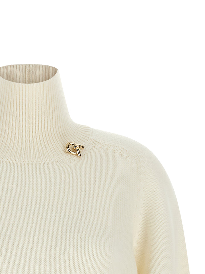 Fabiana Filippi Knot Pin Sweater Sweaters and Cardigans - White | 184e2200336adcdaf51f7b5f24cc801ebb42ed19