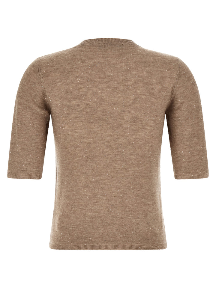 Fabiana Filippi Micro Sequin T-shirt - Beige | b200d782827c0873eec486d266a2398235594e2c