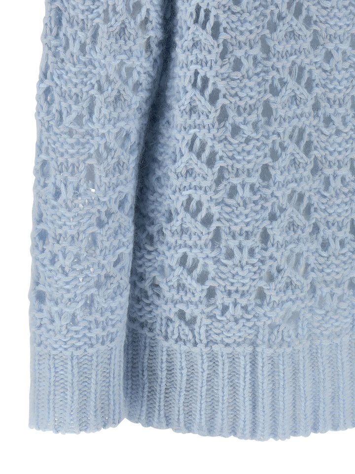 Fabiana Filippi Openwork Sweater Sweaters and Cardigans - Light Blue | 838e123e6288eb549ab45b97bb7e9c36d20d8b09