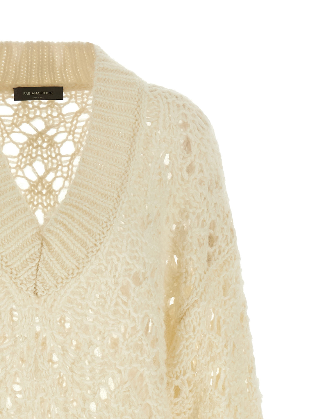 Fabiana Filippi Platinum Mohair Sweater Sweaters and Cardigans - Beige | f83ad59abfd8205cb0c1dc2e728774865038acae