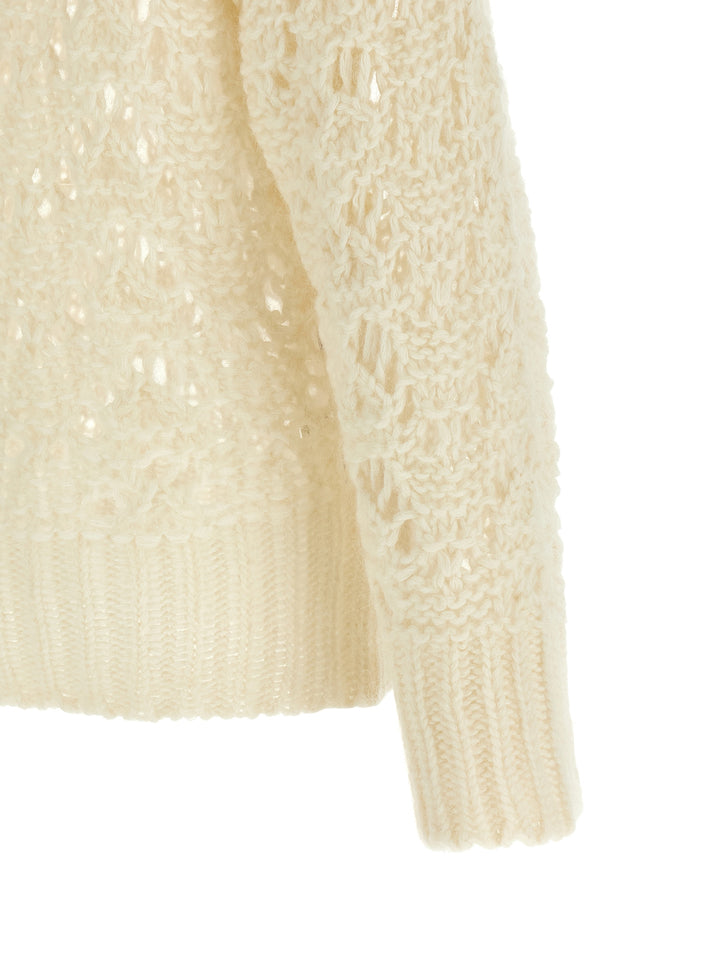 Fabiana Filippi Platinum Mohair Sweater Sweaters and Cardigans - Beige | 127be416cfa45614210085620289211614d0f85a