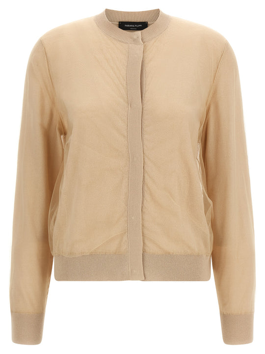 Tulle Cardigan Sweaters And Cardigans Brown