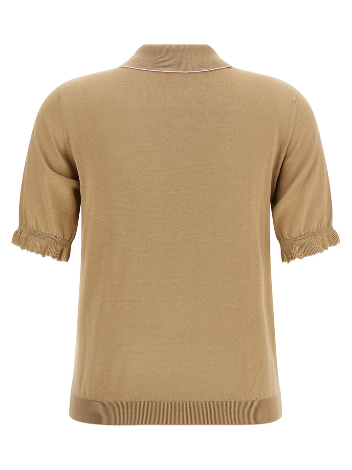 Fabiana Filippi Cotton Silk  Shirt Polo - Beige | 7738c80f253ea1c522129210c710ffb446f88ac6