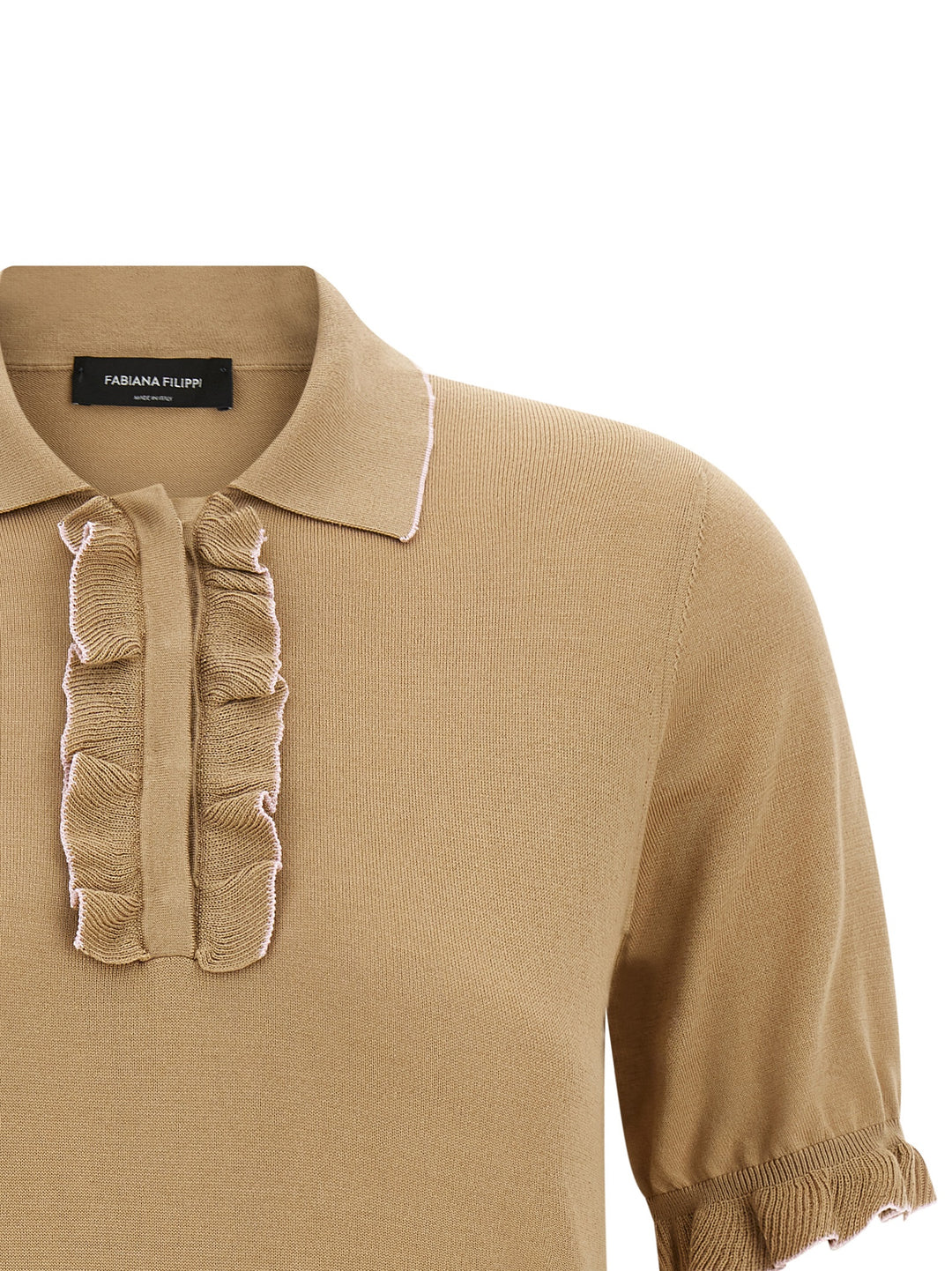 Fabiana Filippi Cotton Silk  Shirt Polo - Beige | 0c6f9faea2d0be331cbe8db59921e8301ae598db