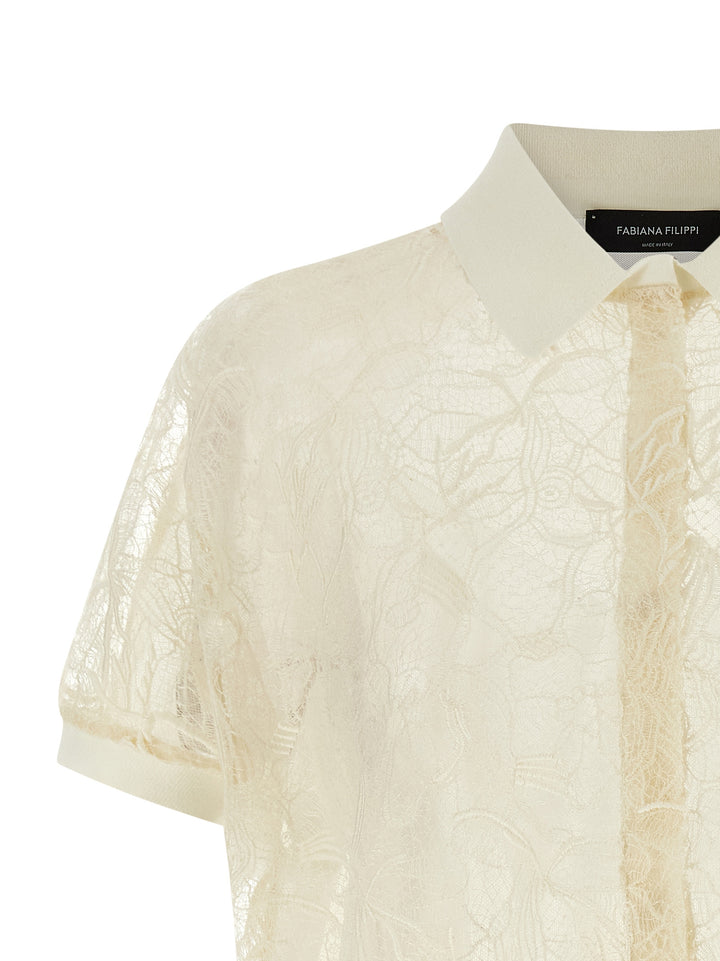 Fabiana Filippi Organza Lace Cardigan Sweaters and Cardigans - Beige | 92296691af5c0dee66c061efe2b2d49369106d7c