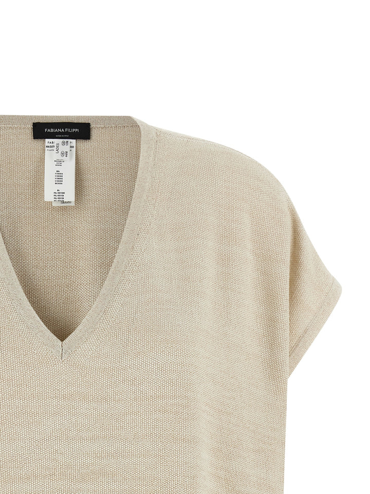 Fabiana Filippi Lamé Thread Sweater Sweaters and Cardigans - Gold | 10fecfc561d7dbb6aba935c351d262c5c744bd29