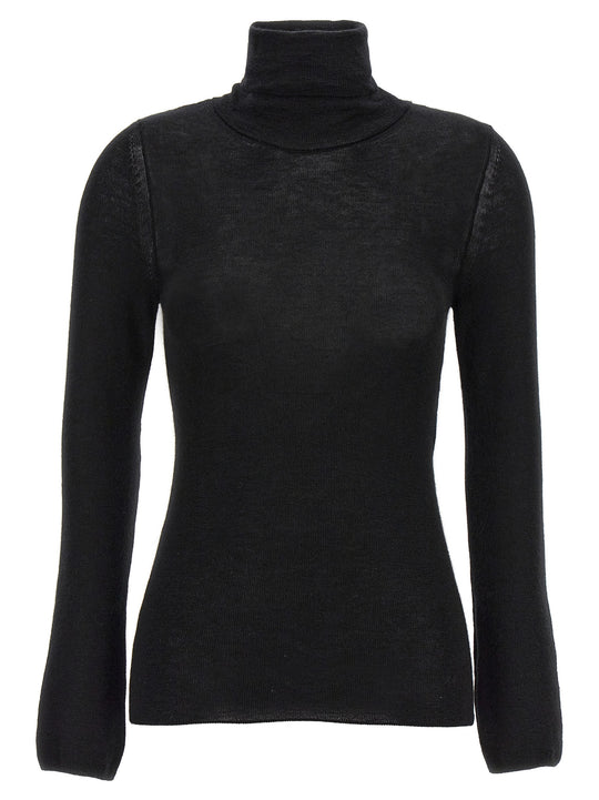 Silk Cashmere Turtleneck Sweater Sweaters And Cardigans Black