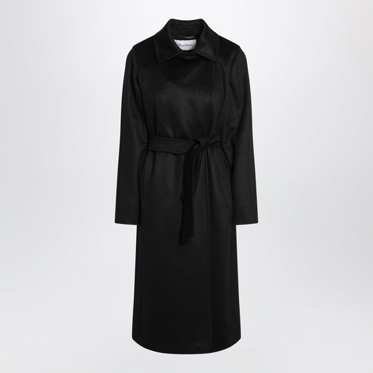 Black Manuela Icon Coat In Zibeline Camel