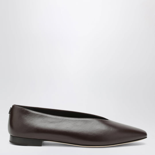Chocolate Leather Margot Ballet Flats