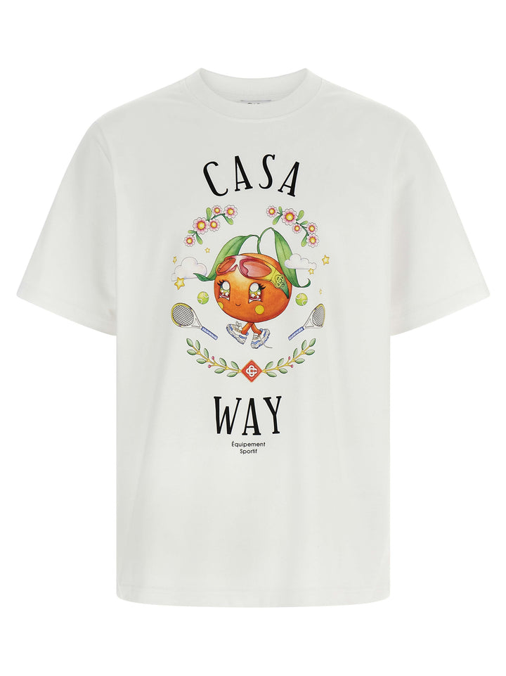 Casablanca Casa Way Orange Mascot T-shirt - White | 6af06f1fd4fef35100e643e0651ad3ba2b53f109