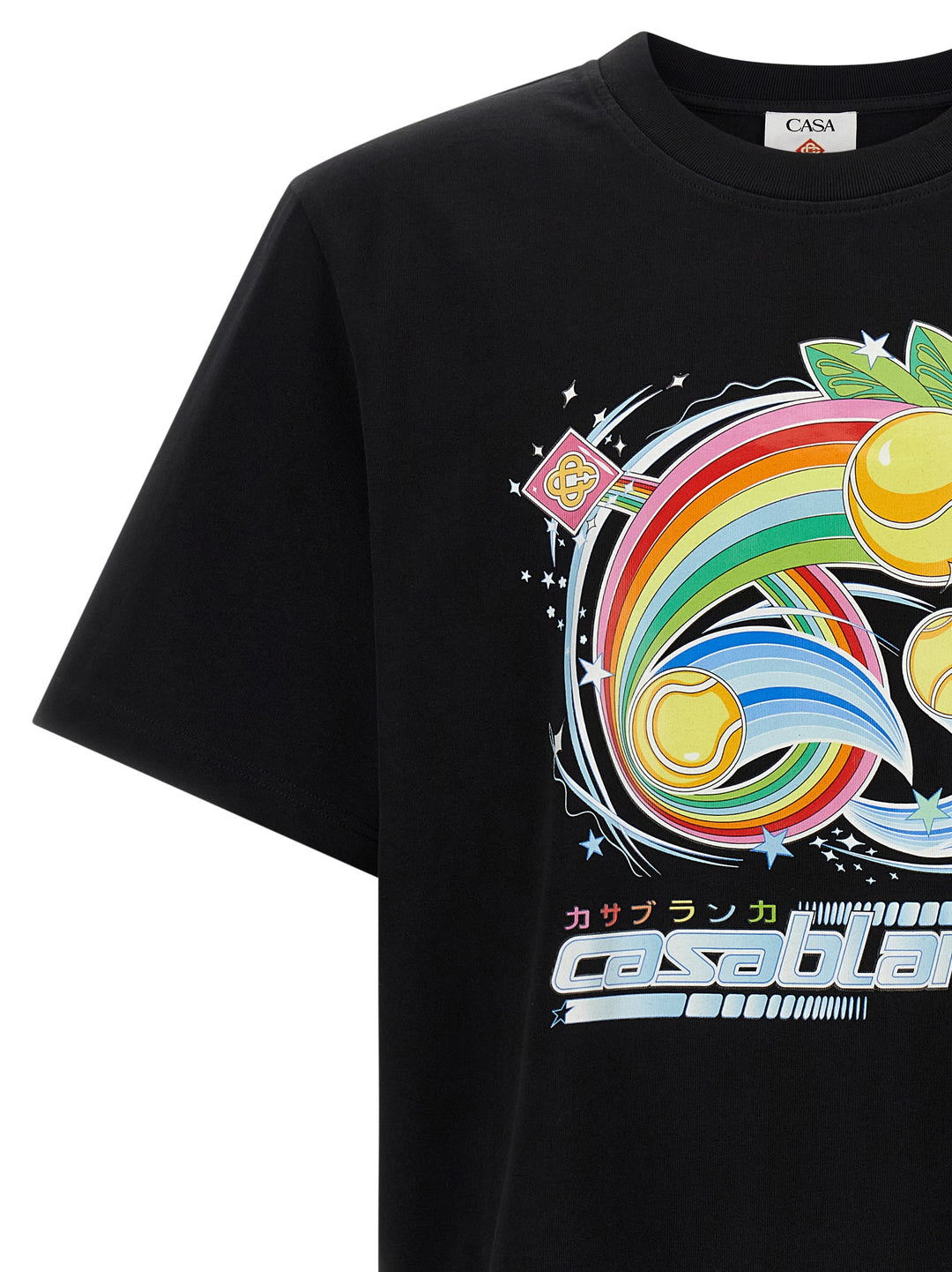 Casablanca Manga Tennis Ball T-shirt - Black | 6ae9e3894e30973560968f7de61a142f44dd6394
