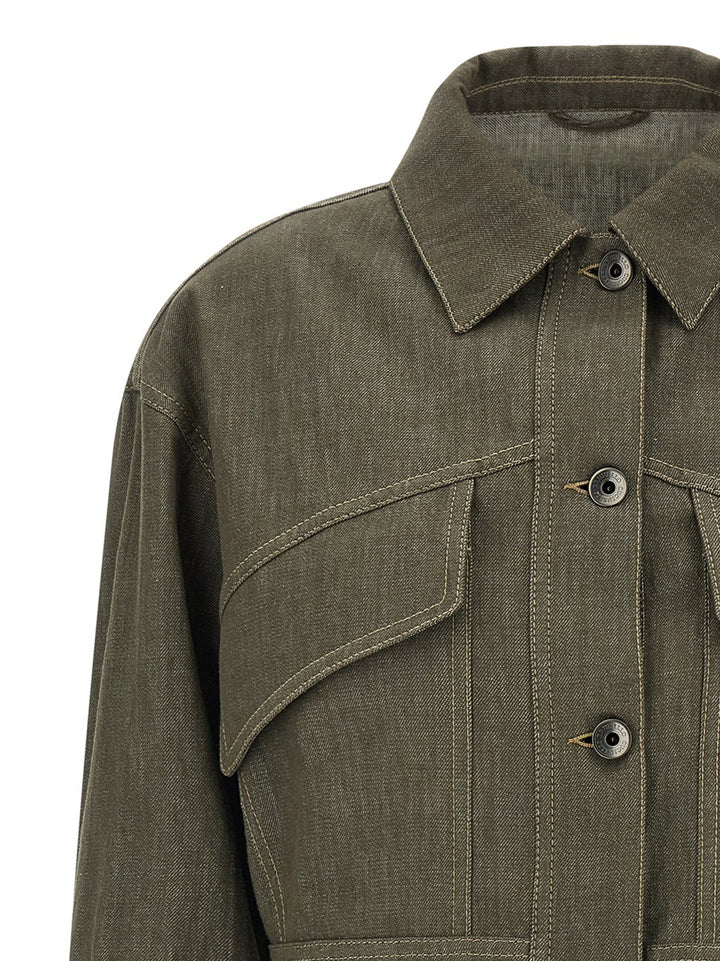 Brunello Cucinelli Cropped Jacket Puffer Jackets - Green | 7ec46788efb1b15cbf31929601bf2319b88398b5