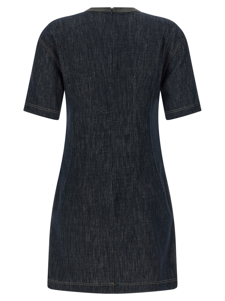 Brunello Cucinelli Monile Denim Dress Dresses - Blue | f1603bfefa5c67376b2ccf97b1d31ef0ef140249