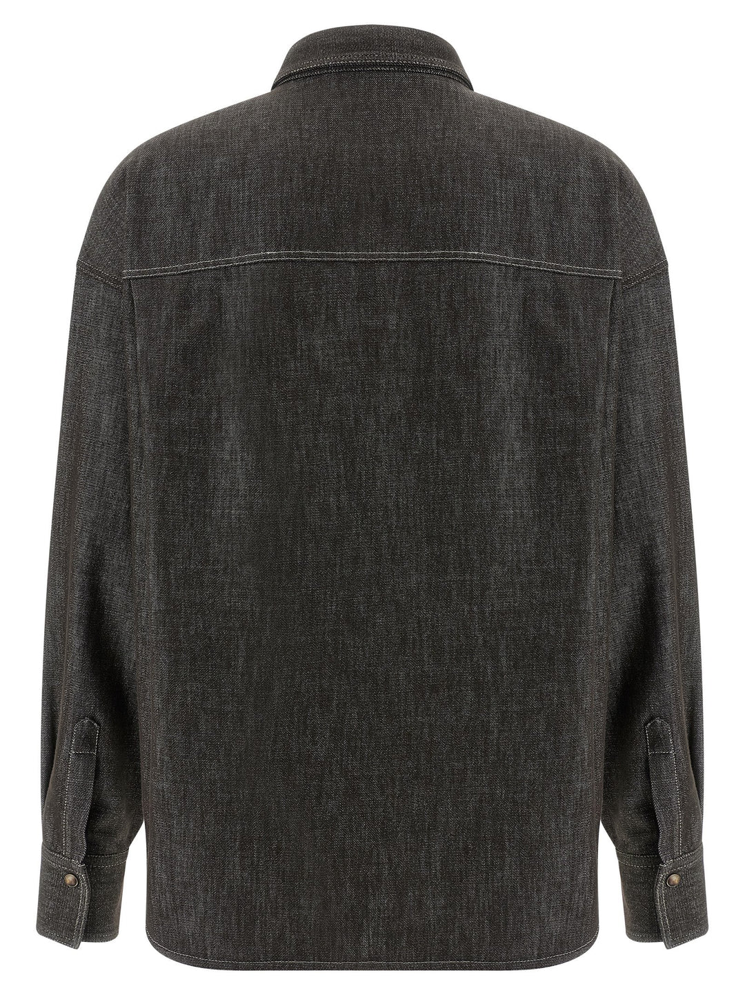 Brunello Cucinelli Lamé Denim Shirt Shirt and Blouse - Brown | 5d51c349b485960f2852fb319ba0382145cb7240