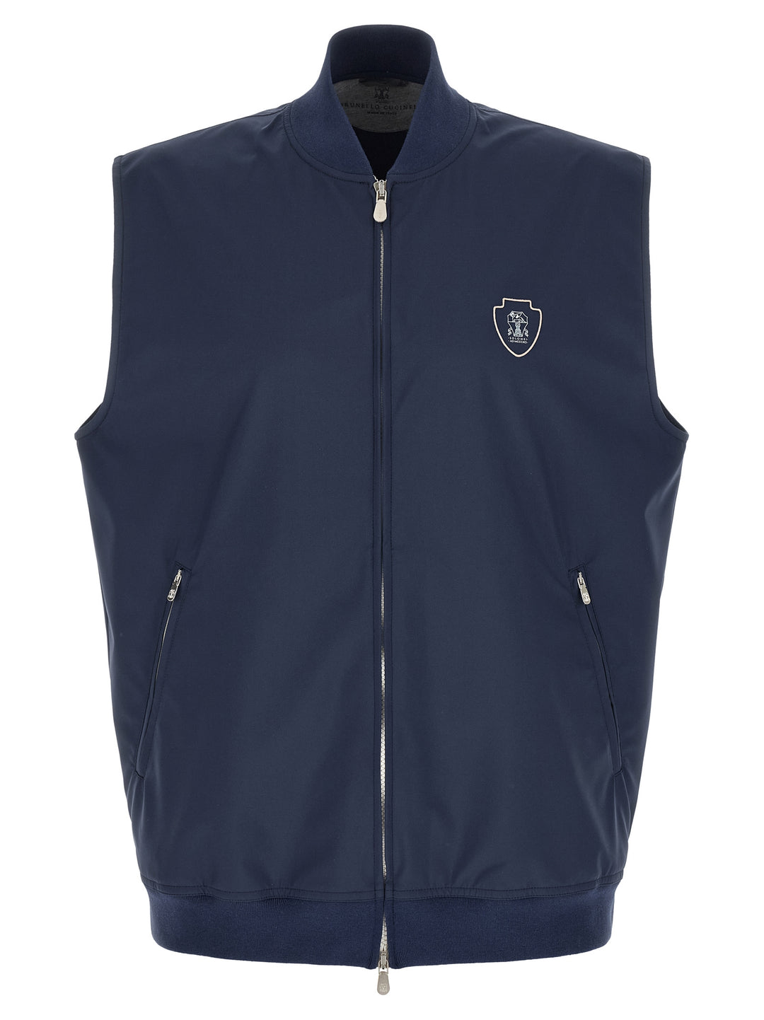 Brunello Cucinelli Logo Nylon Vest Gilet - Blue | 2415d5f657bb4bad4689b210964b0cd7e230ede2