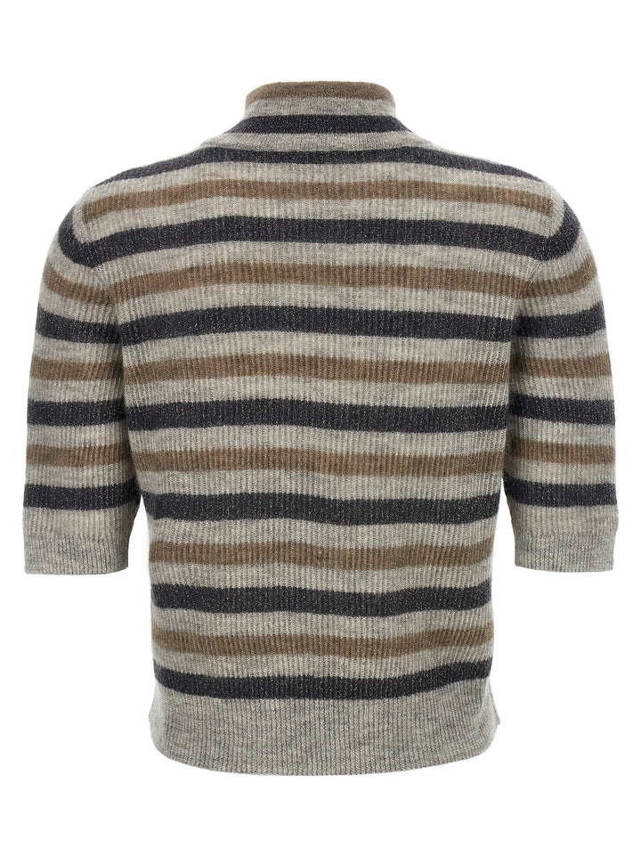 Brunello Cucinelli Lurex Wool Cropped Sweater Sweaters and Cardigans - Multicolor | bd9a9749897d93615c193f491417167f1789c052