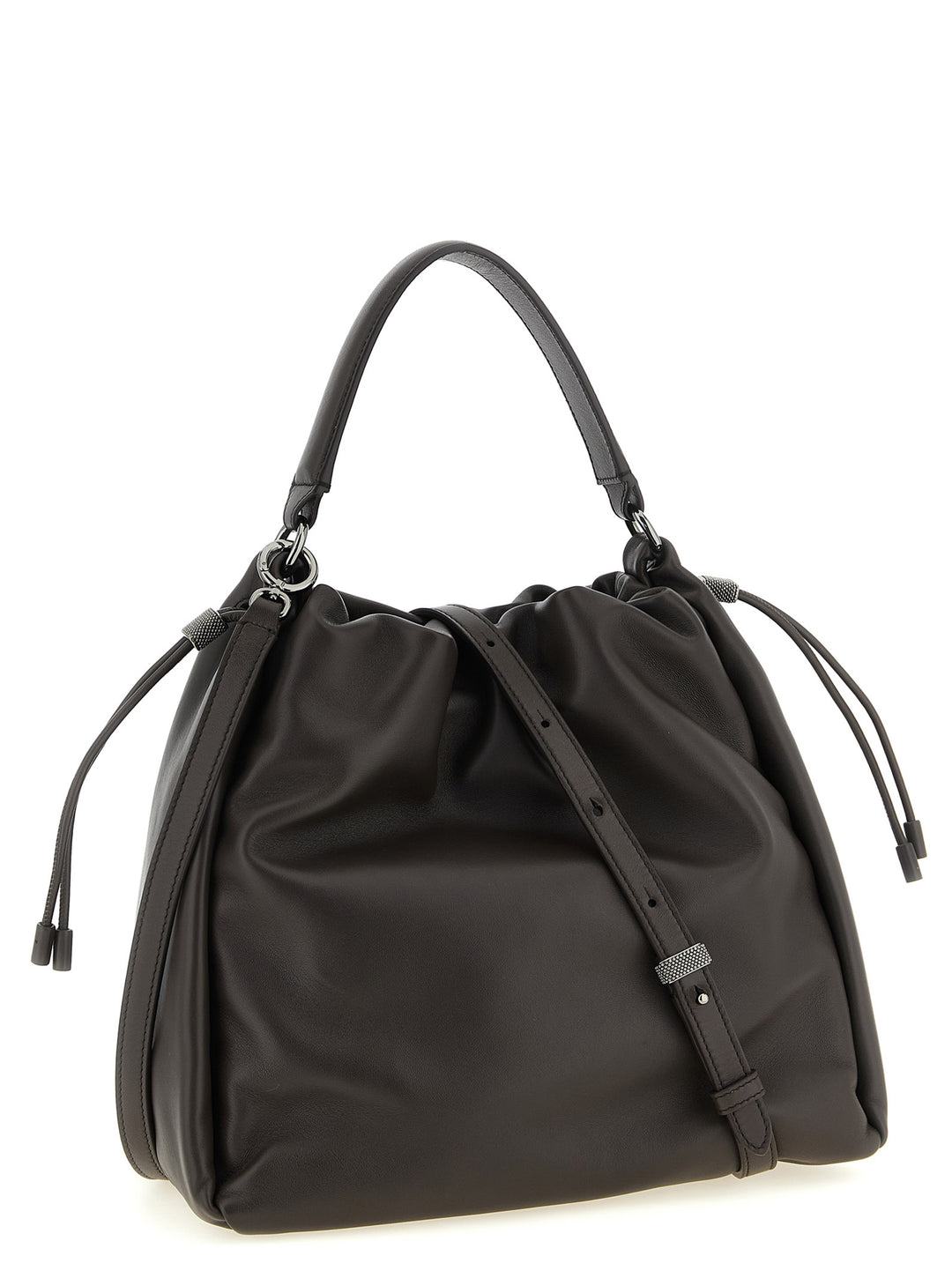 Brunello Cucinelli Bucket Mellow Hand Bags - Brown | 058516c227e68682f2045ccda8ac6a08815ca66d