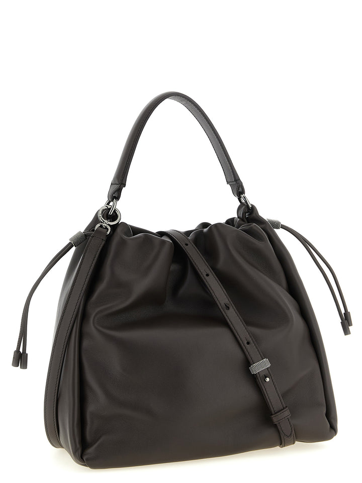 Brunello Cucinelli Bucket Mellow Hand Bags - Brown | 058516c227e68682f2045ccda8ac6a08815ca66d