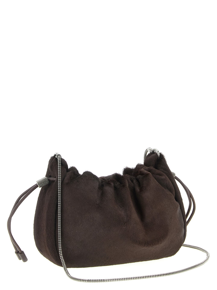 Brunello Cucinelli Bucket Mellow Crossbody Bags - Brown | c8fab44aaa15c28b5c9050efd57893f9736e822e