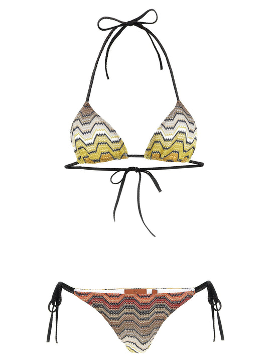 Greek Motif Bikini Beachwear Multicolor