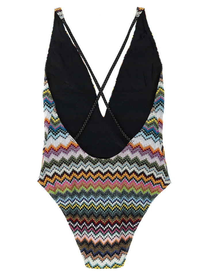Missoni Zigzag One-Piece Swimsuit Beachwear - Multicolor | c8fef9ba6746b13940db9465ae7b6375e00a838f