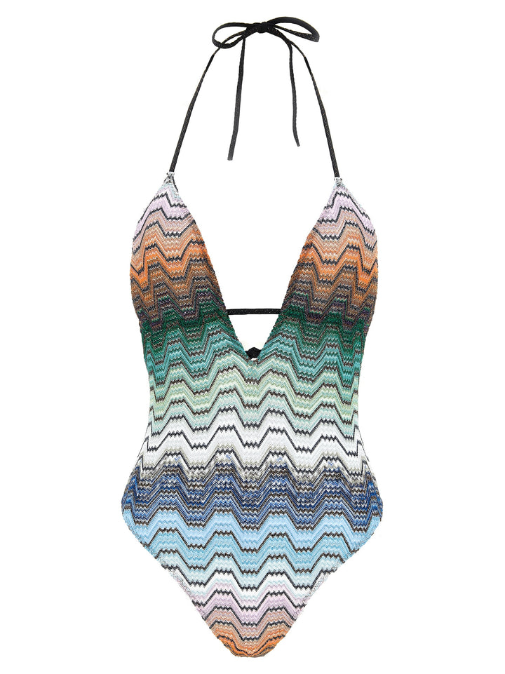 Missoni Greek Pattern One-Piece Swimsuit Beachwear - Multicolor | 20a687fdc64b9e233ae1ad4c434b61b7c664169a