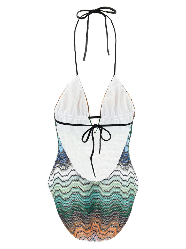 Missoni Greek Pattern One-Piece Swimsuit Beachwear - Multicolor | c66301ec8bcf44b18656baab2262152ad590e3de