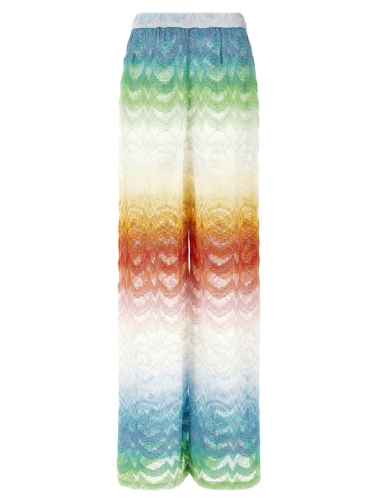 Shaded Lamé Viscose Pants Beachwear Multicolor