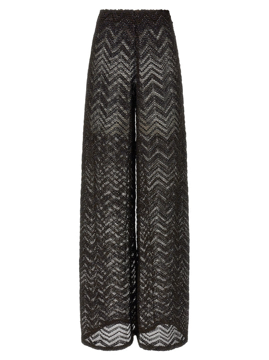 Zigzag Mesh Pants Beachwear Brown
