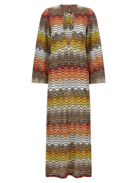 Greek Motif Cover-Up Dress Beachwear Multicolor