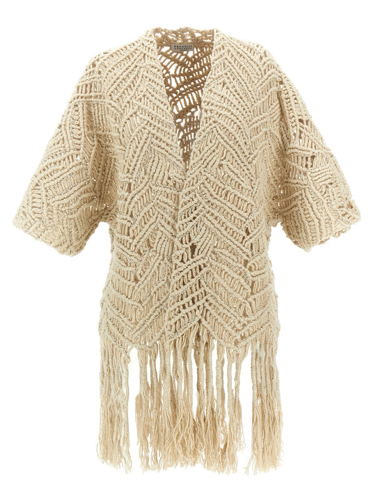 Opera Dazzling Macramé Sweaters And Cardigans Beige