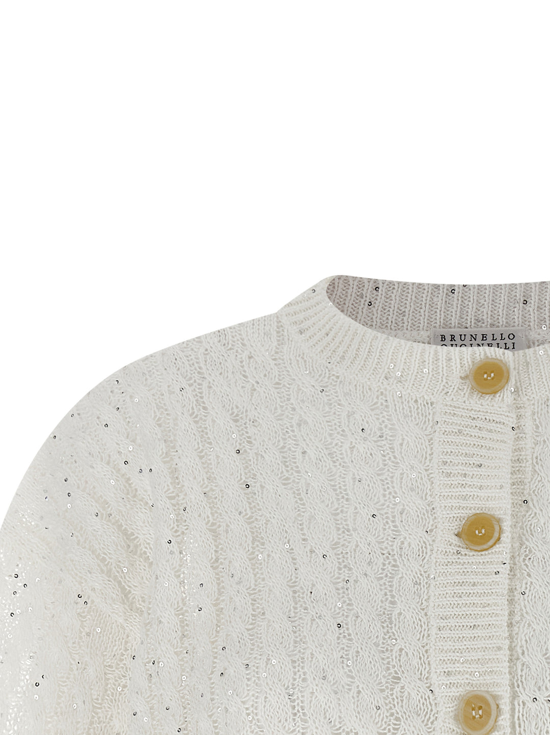 Brunello Cucinelli Dazzling Cable Sweaters and Cardigans - White | 827a50d2b7f5f407b65bc4c2605d863b128f380d