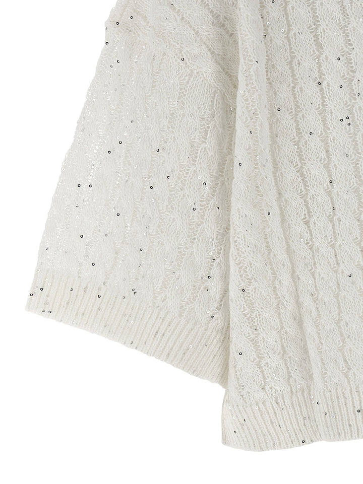 Brunello Cucinelli Dazzling Cable Sweaters and Cardigans - White | 1dab8c611a4c2ae8505743ecebbe2274f3e72c78